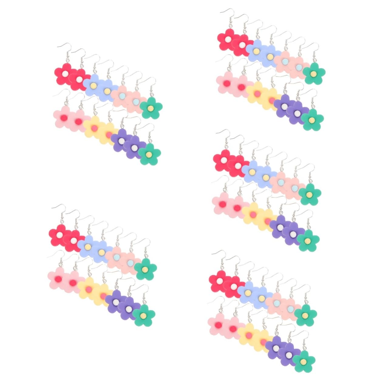 SOIMISS 35paia Orecchini Sospensione Resina Forma Di Fiore Di Colorati Per Donne Accessori Alla Moda Per Feste e Occasioni Speciali