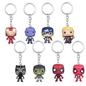 YUIP 8 PACK Superh Sleutelhanger voor Jongens Meisjes Kids Thema Verjaardagsfeestje Levert Party Bag Hanger Gift Fillers…