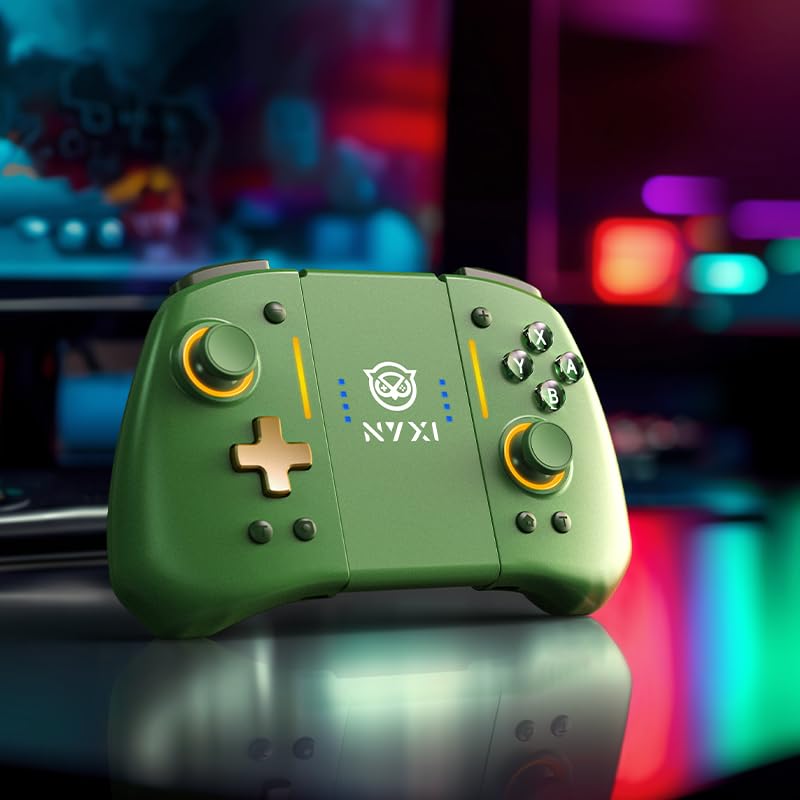 Image of NYXI Hyperion Pro Wireless Controller for Switch /Switch OLED, Hyperion switch controller with Hall Effect Joystick, Programmable, 6-Axis Gyro, Turbo, Vibration (Green)