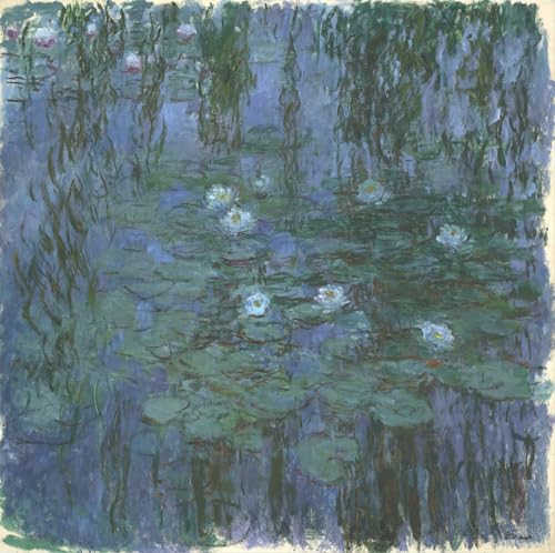 Nymphéas bleus de Claude Monet toile de décoration murale 60x90cm