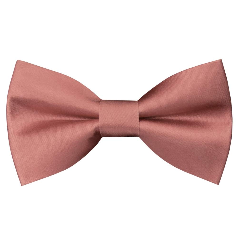 Ties R Us Boys Rose Gold Pre Tied Satin Silk Bow Tie Age 8-11