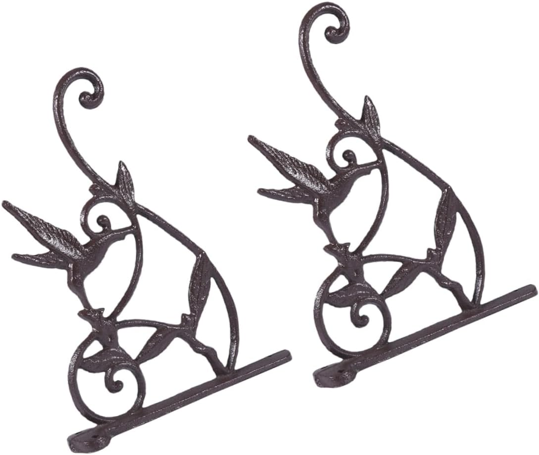 POPETPOP 2pcs Hanging Plant Holder Bracket Iron Art Flower Pot Rack Baskets for Wall Decorative Lanterns Hanging Bracket