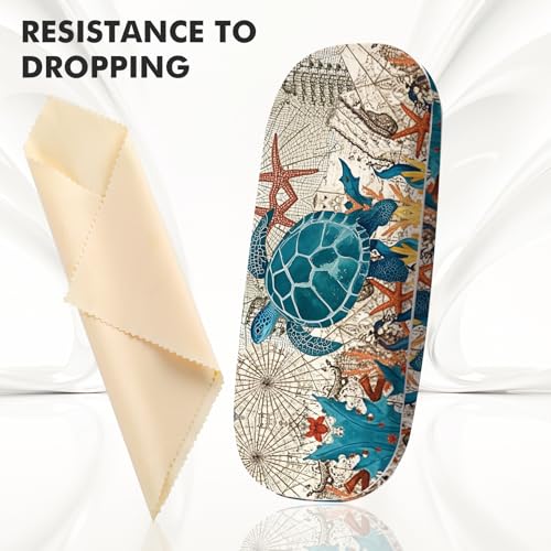 Image of Glasses Case Hard Shell,Portable Protective Eyeglasses Case, Eyeglass Holder Box with Cleaning Cloth,for Women Men