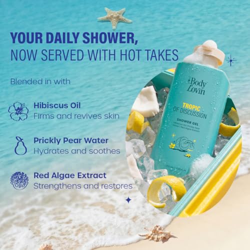 Image of Plum BodyLovin' Tropic Of Discussion Shower Gel | Firming & Tightening Body Wash | Hibiscus Oil, Prickly Pear Water & Red Algae Extract | Fresh Tropical Fragrance | 250 ml