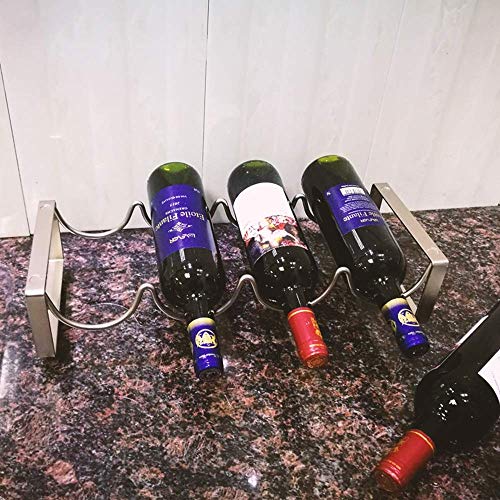 Soporte para 4 botellas de vino color plata miniatura 3