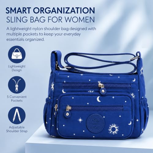 Image of MOCA Womens Nylon Crossbody Sling Bag for Women - Lightweight, Durable, Stylish Shoulder Bag for Teens, Women Office, Travel & Everyday Use