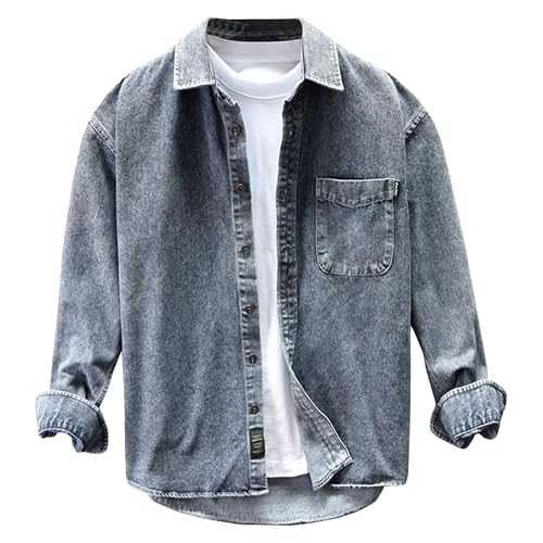 Chaqueta de mezclilla para hombre estilo casual slim fit miniatura 1