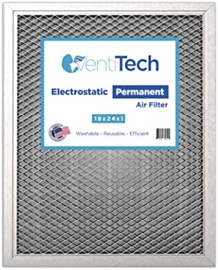 Venti Tech 18x24x1 Washable Electrostatic Air Filter. Reusable HVAC & Furnace Air Filter