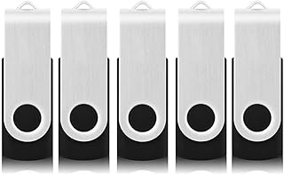 128GB Flash Drive 5 Pack USB 2.0 Flash Drive Thumb Drive USB Flash Driver 128GB High Speed Flash Drive Pack Keychain Design Jump Drives Memory Stick for Data Storage and Transfer(5 Pack, Black)