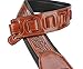 Walker & Williams G-114 Chestnut Brown Strap with Embossed Live Oak Tooling & Padded Back For Acoustic, Electric, And Bass Guitars