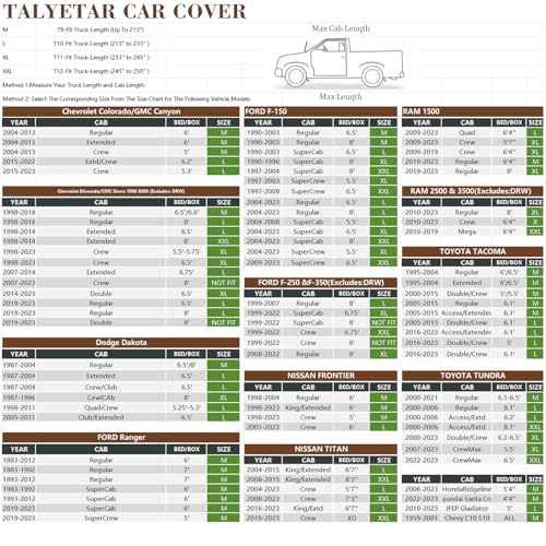Image of Waterproof Truck Cover, Heavy Duty Car Cover, Exterior Guard for Hyundai Santa Cruz, Ford Maverick, All Weather Dustproof Snow Shield for Outdoor Use,Fit Truck-Length (Up to 213 inch)