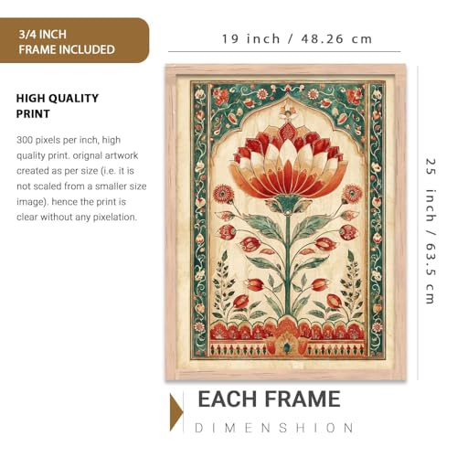 Image of kotart Madhubani Art Wall Painting Traditional Home Decoration With Frame For Living Room Bed Room Hotel Wall Decor Digital Reprint (13X17 inch)