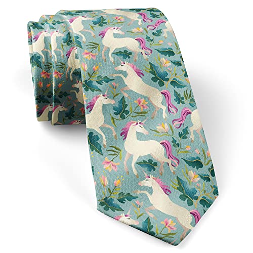 KAWAMOUSE (Vintage Unicorn Magic) Fashion Novelty Necktie, Conversation Neckwear Ties Great for Party and Events