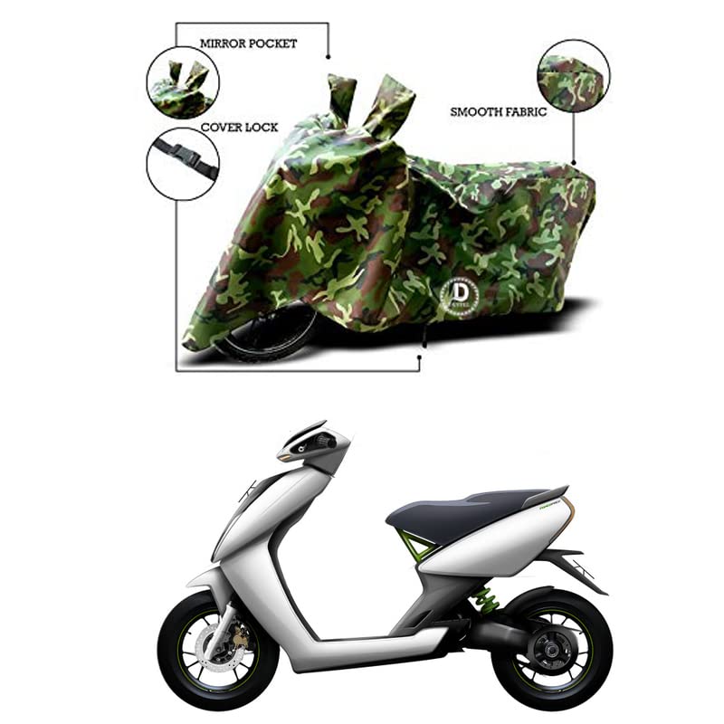 DUFFEL-100% Heat Protection Two Wheeler Bike/Scooty Body Cover for Ather 450X Water Resistance/UV-Rays/Birds Dropping/Scratchproof/Dust Proof/Waterproof[Green Jungle Print]