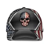 American Skull Metal Classic Cap Baseball Cap Camping for Men Cap for Women with Adjustable Strap Sports Soft Caps Outdoor