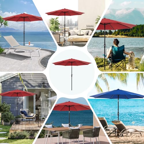 image for OLIXIS 9' Outdoor Patio Umbrella, Outdoor Table Umbrella with 8 Sturdy