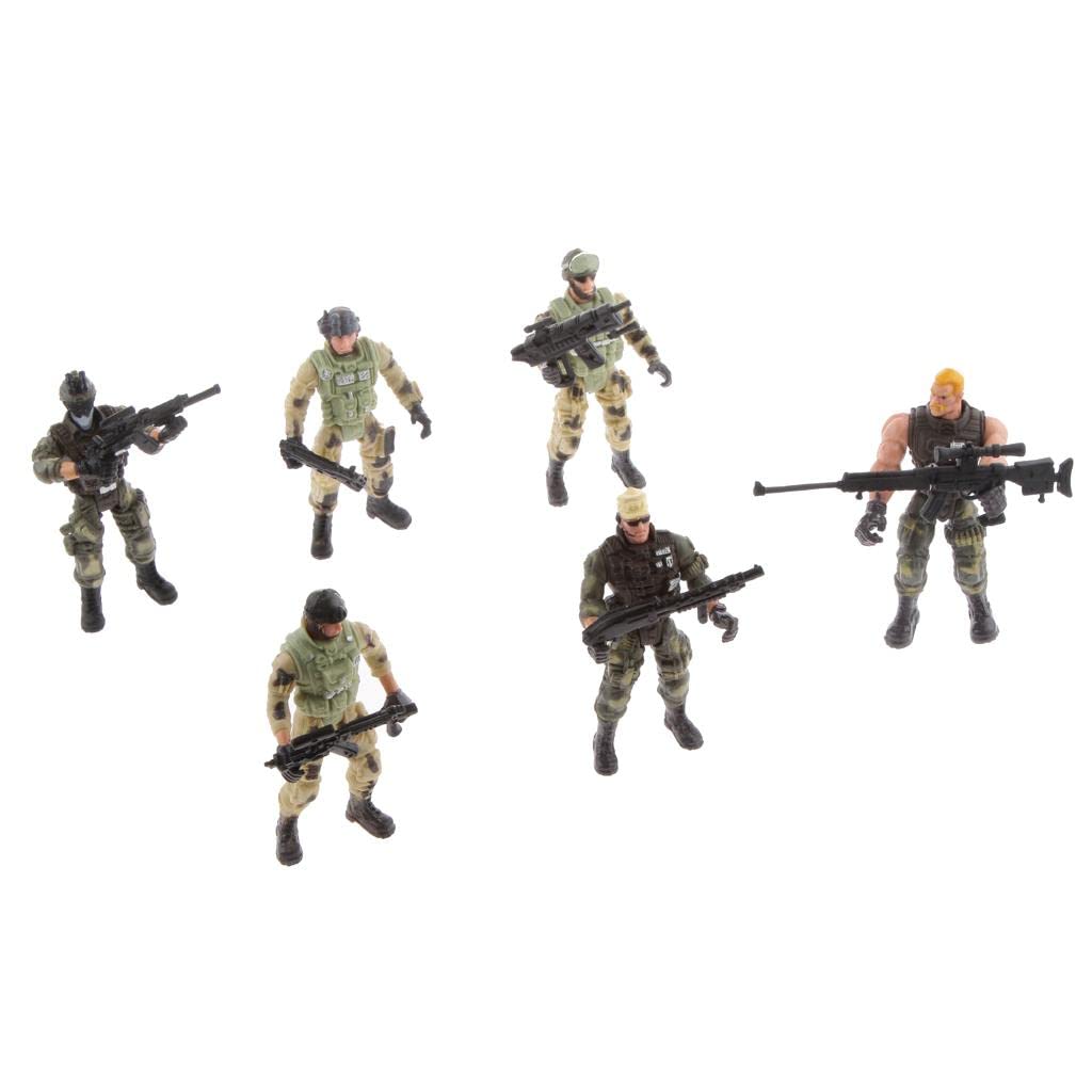 Generic Kids 6 Police Male Army Soldiers Action Figure Plastic Toys