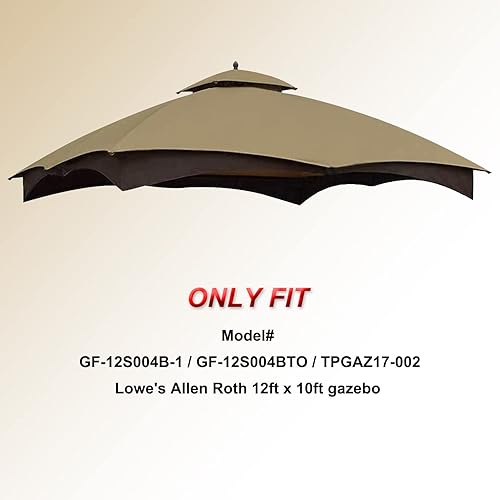 Miniatura 2 de COOSHADE Toldo de repuesto para Lowe's Allen Roth #GF-12S004B-1 (beige)