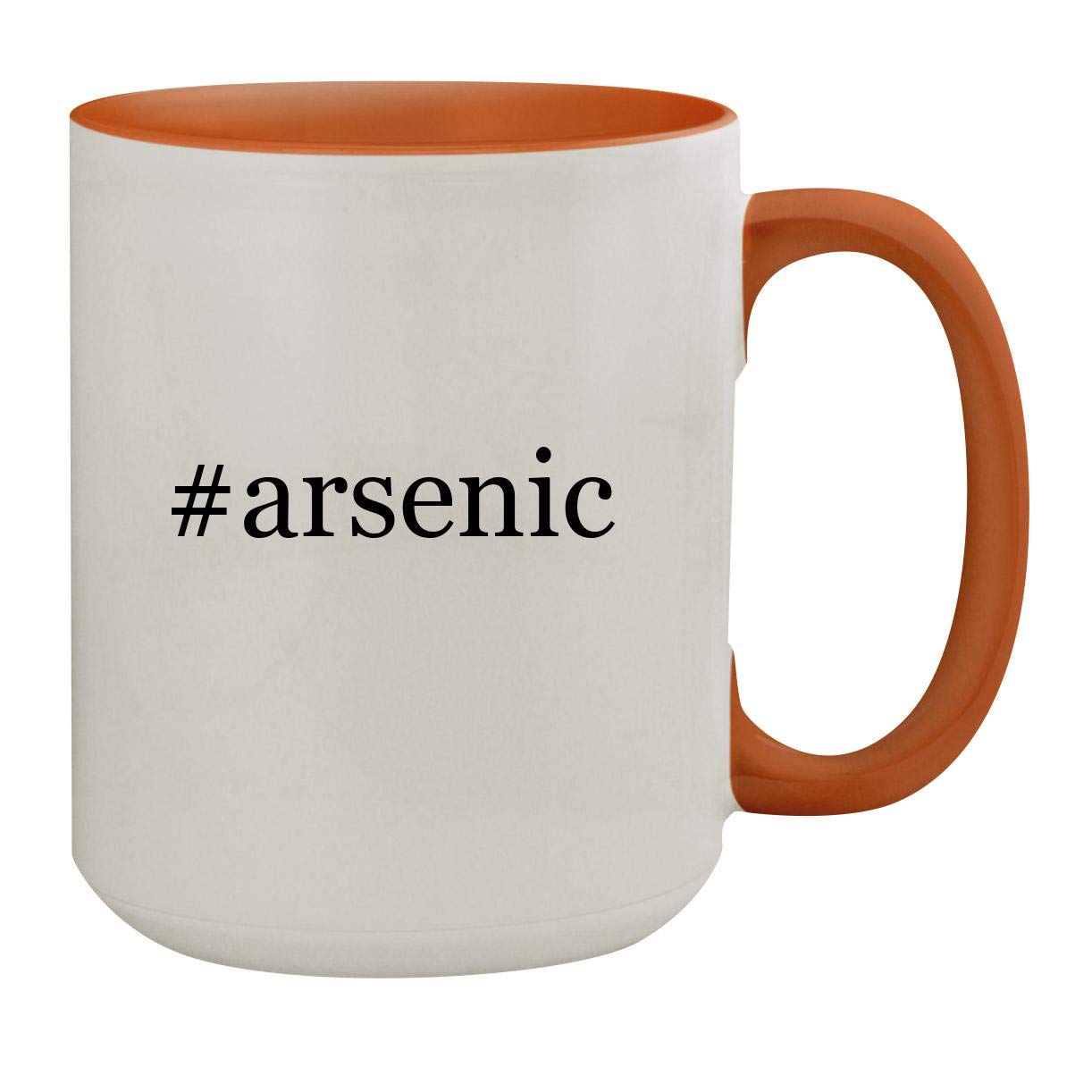 #arsenic - 15oz Hashtag Colored Inner & Handle Ceramic Coffee Mug, Orange