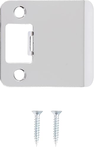 Miniatura 2 de Stone Harbor Hardware Placa de borde extendido de esquina redonda, 2-14 x 2 pulgadas, (2-12 pulgadas de longitud total), cromo pulido