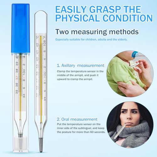 1pc glass oral temperature adult free clinic armpit fast reading fever indicatordouble scale