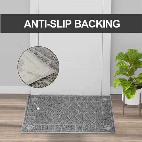 Image of Cat Litter Mat, Litter Trapping Mat Soft on Kitty Paws, 35 inch x 24 inch Kitten Litter Box Mat for Cleaner Floors, Waterproof, Easy Clean, Durable Large Size Cat Litter Pad for Kitten.