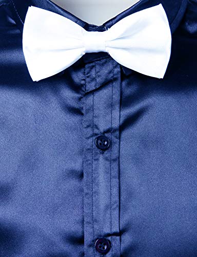 Image of ZEROYAA Men's Luxury Printed Silk Like Satin Button Down Dress Shirt for Party Prom