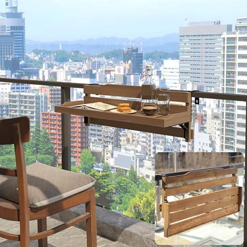 Mesa de bar plegable para balcón ajustable a barandillas de terraza 5