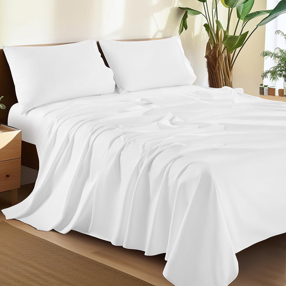 Shilucheng 100 Cotton King Size Sheets Set - 1500 Thread Count Luxury Egyptian Cotton Bed Sheets 5-Star Hotel
