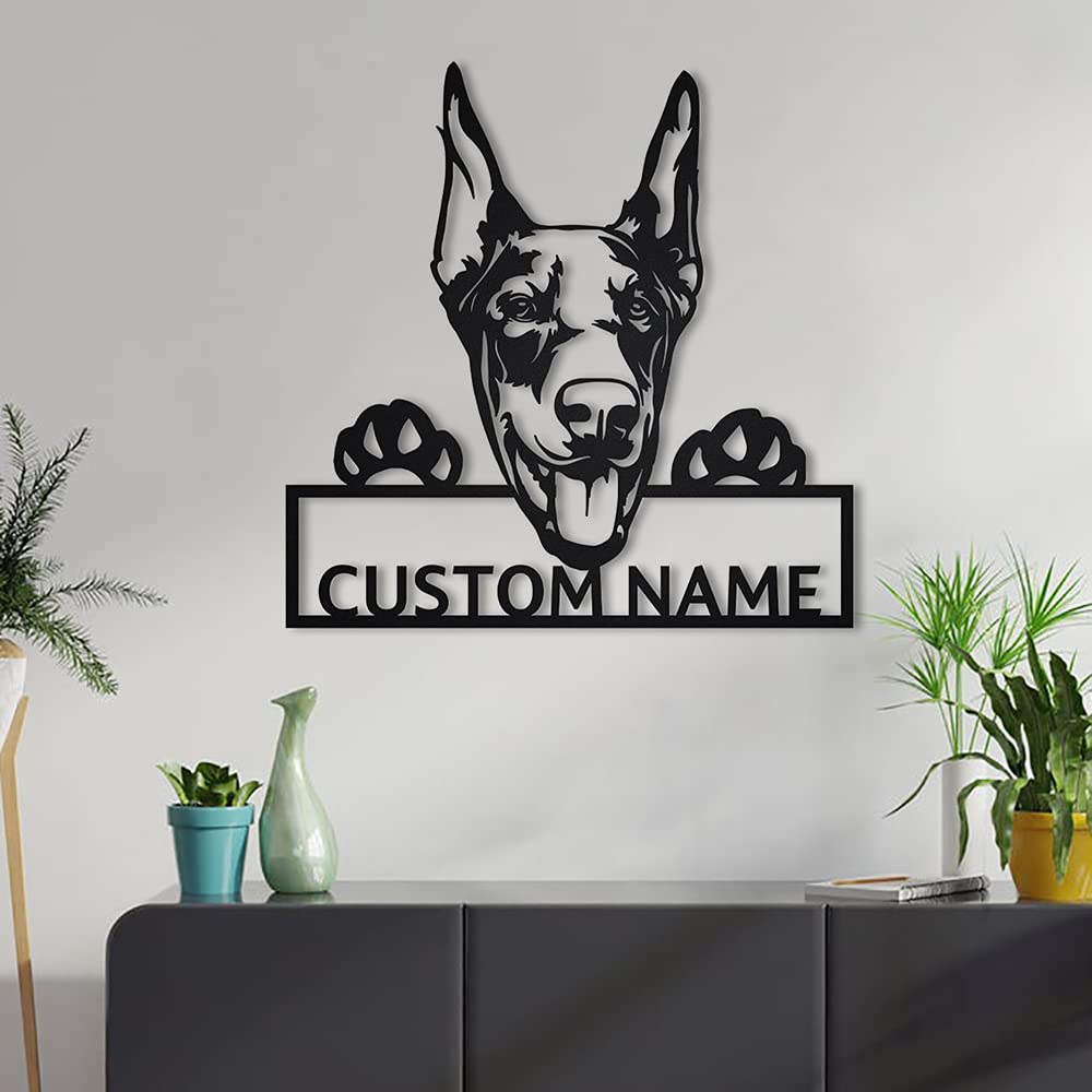 zouwiiPersonalized Doberman Dog Metal Sign Art | Custom Doberman Dog Metal Sign | Doberman Dog Gifts Funny | Dog Gift | Animal Custom