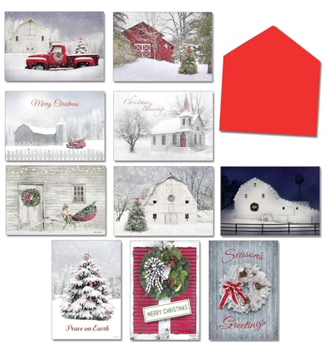Leanin' Tree Christmas in the Country - Assorted Xmas Cards,