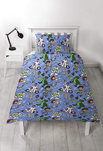 Toy Story Official 4 Single Duvet Cover Rescue Design | Reversible Two Sided Bedding Duvet Cover Featuring Woody & Buzz Lightyear With Matching Pillow Case