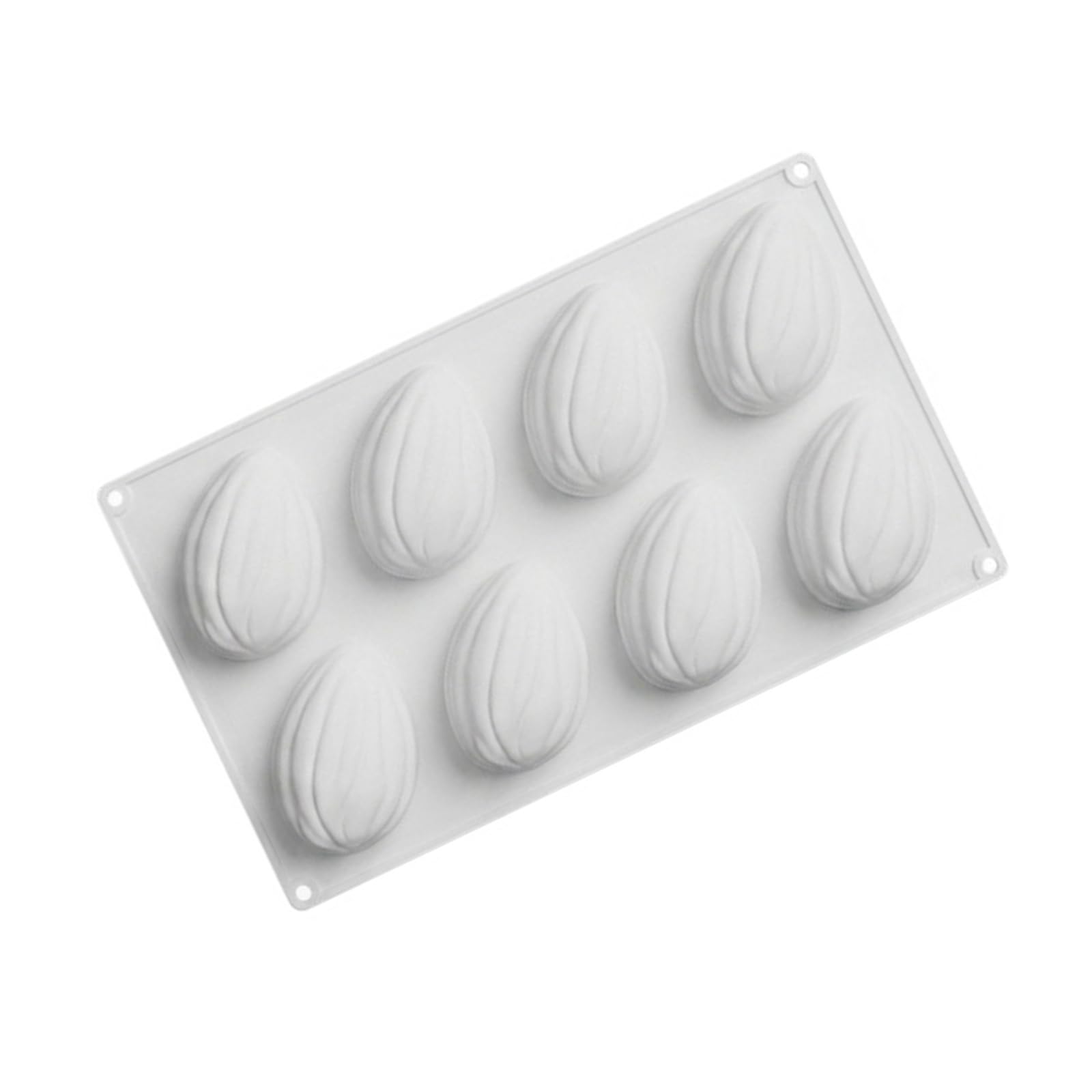 Xinsheinelry Home Bakery Almond Silicone Mold 8 Cavity Nut Shell Dessert Pan for Mousse Chocolate Jelly Ice Cream Making Silicone Baking Mold