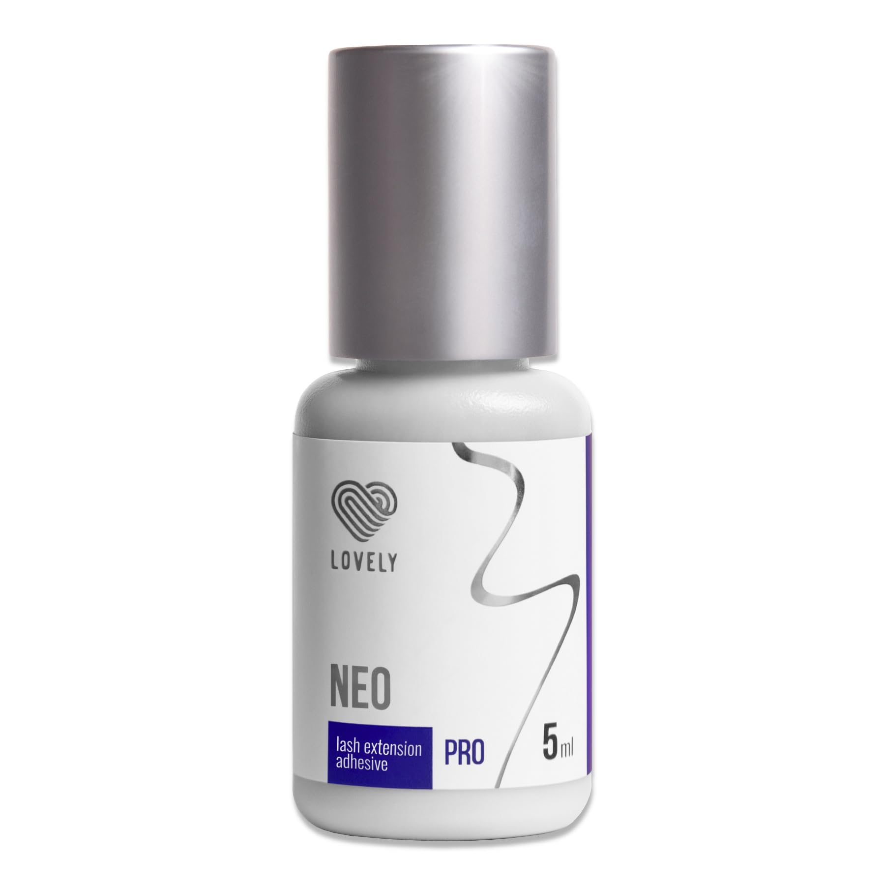 LOVELY NEO pegamento de pestañas, 5ml negro - pegamento liquido y rapido, tiempo de secado INMEDIATO - 8 semanas de adhesion - muy elastico, muy fuerte - para extensiones de pestañas profesionales
