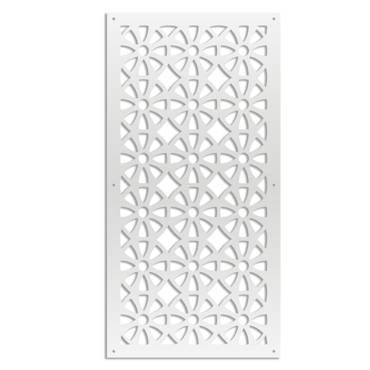 Quadro traforato per arredamento modello WHEELS - Pannello In PVC Traforato - Parasole colore bianco 73X148 CM