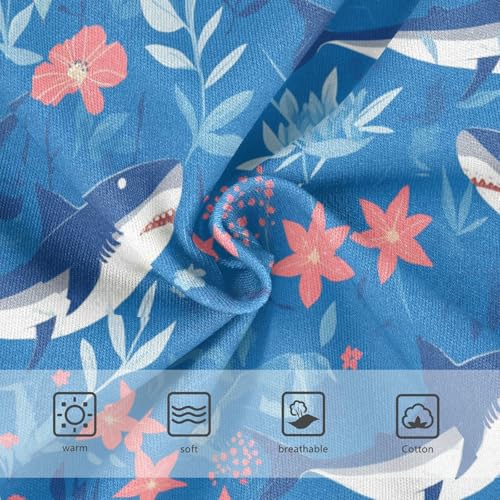 Wusikd Shark Girls' Underwear Cotton Floral Girls Briefs Soft Toddler Underwear 2T3