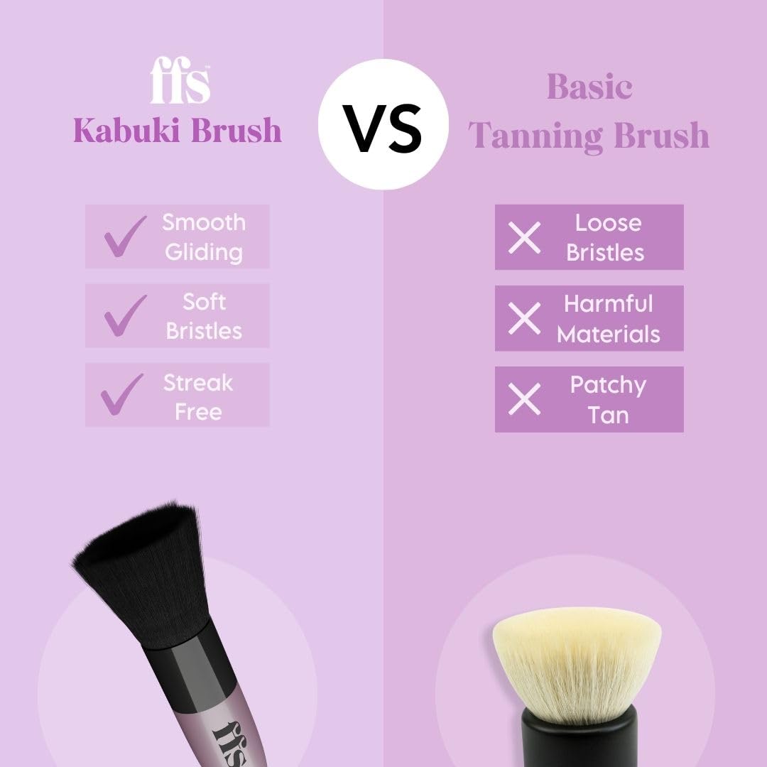 FFS Beauty Kabuki Brush Fake Tan Face & Body Applicator, Purple - Image 3