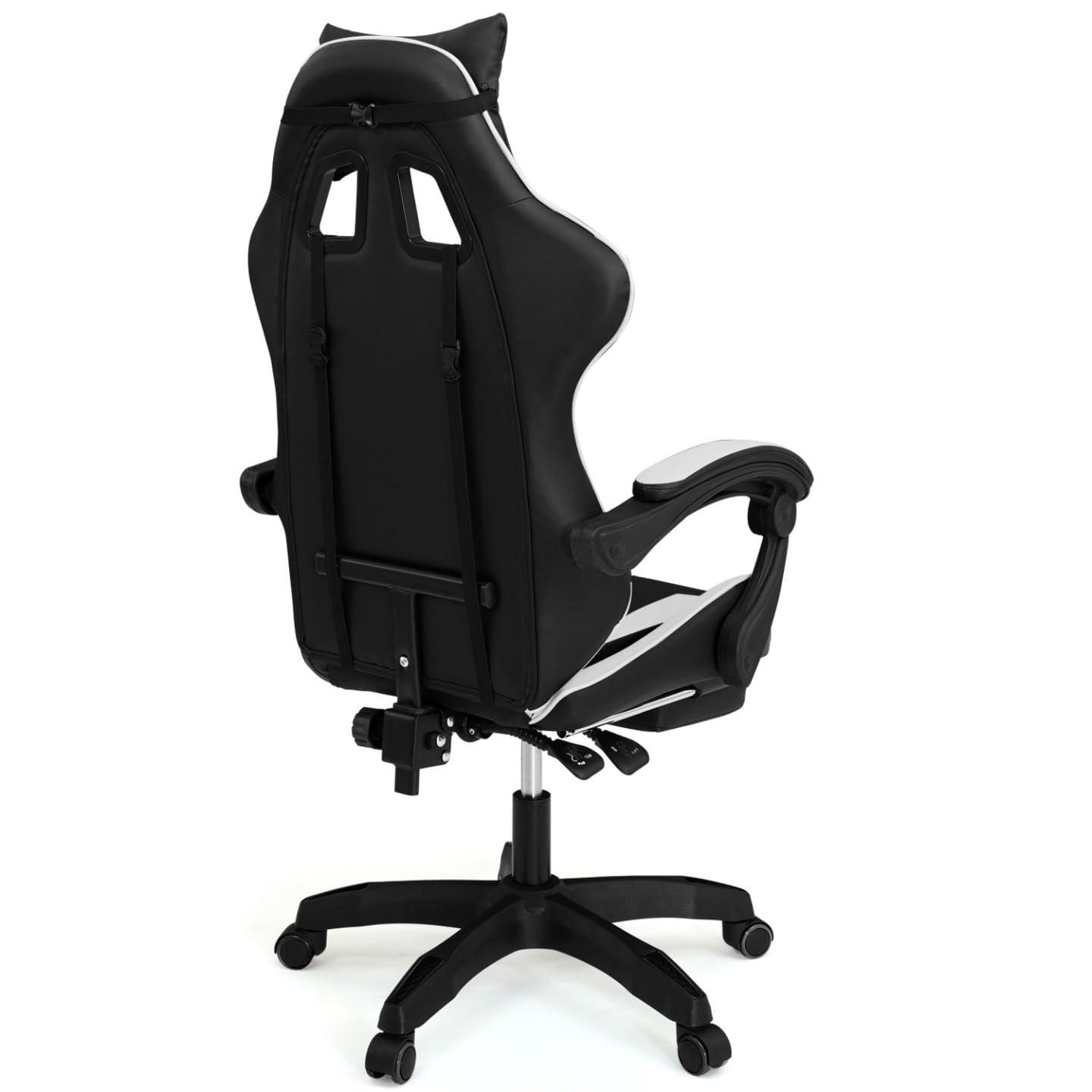 IDMarket - Silla gaming, silla de oficina negra y blanca ALEX