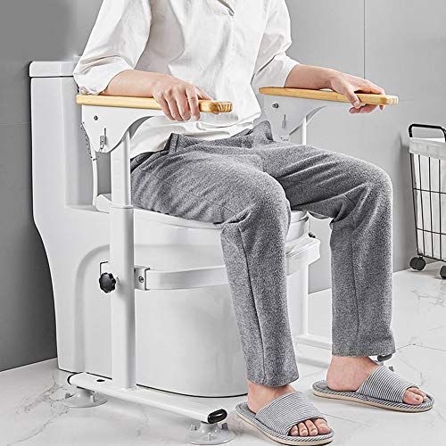 Nachen Toilet Armrest Frame Toilet Surround Rail Carbon Steel Safety Frame With Padded Armrest Height And Width Adjustable Toilet Safety Rails Upturning Safety Frame Toilet #TOP4