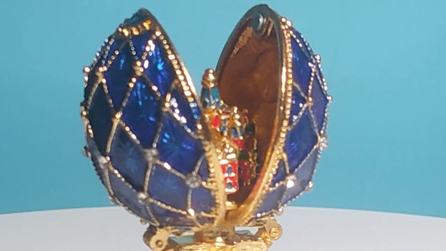 Small Blue Faberge Egg Trinket Box on Amazon Live