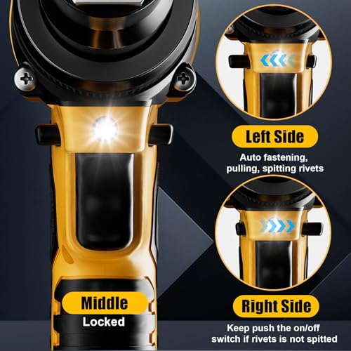 image for Cerycose Pop Rivet Gun for Dewalt 20V Battery, Cordless Rivet Tool wit