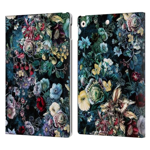 Étui portefeuille en cuir iPad 10.2 Riza Peker protection tablette Apple Housse Fleurs de Nuit