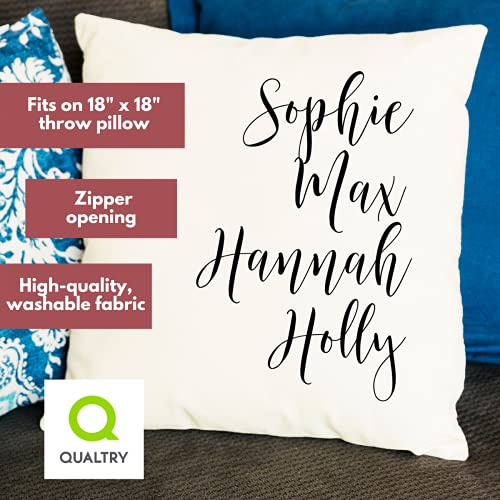 Qualtry Personalized Birthday Gift For Grandma For Mom - Grandma Pillow Or Mom Pillow With Family Names, Customized Case (Script Font) #TOP3