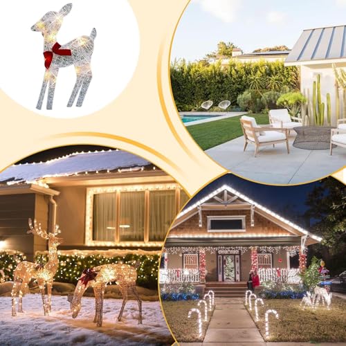 Decoração de quintal de cervos iluminados, cervos de Natal iluminados,Alce de ferro ao ar livre para