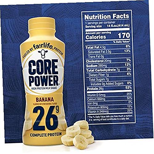 Protein Shakes (26G), Banana, Ready To Drink For Workout Recovery, 14 Fl Oz Bottles (12 Pack) .4 Pack #TOP6