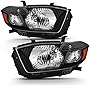 ACANII - For [Driver & Passenger Side] 2008 2009 2010 Toyota Highlander Black Housing Headlights Headlamps Assembly Pair
