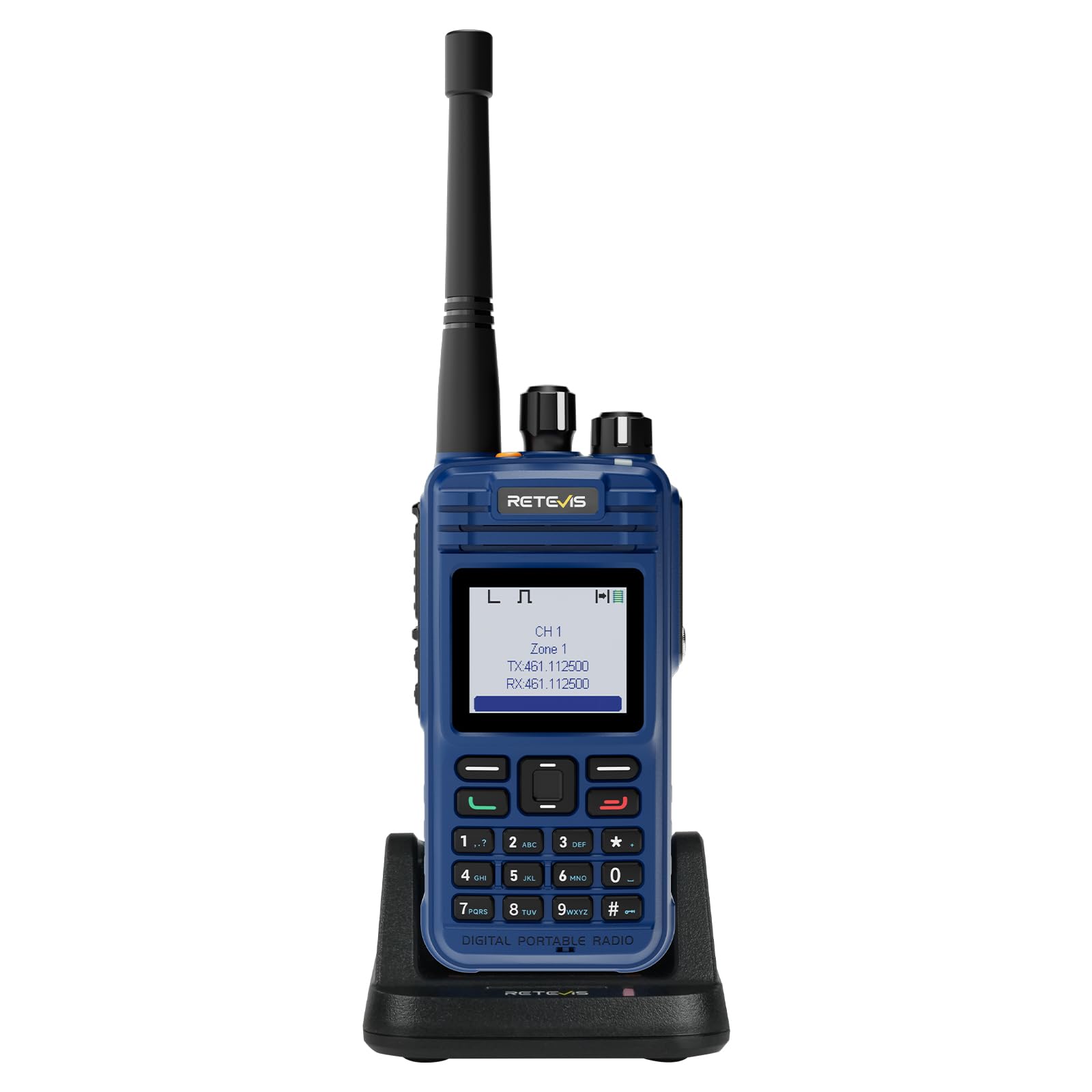 Retevis MateTalk E2 Radiotelefon Przeciwwybuchowy, Wodoodporny IP68, Radiotelefon DMR, 1500 mAh, Alarm Awaryjny, Komunikacja AES256, Krótkofalówki Atex dla Zakładów Chemicznych (Niebieski, 1 Szt.)