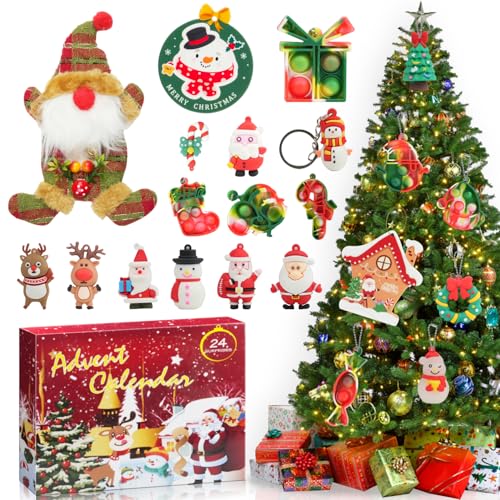 BUSY DINOS Advent Calendar 2024 For Kids Adults Teens - Christmas Countdown Calendars 24 Days of Surprises with Christmas Tree Pendant Decoration - Great Holiday Decoration Gifts For Family Member