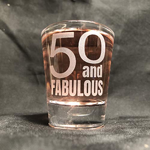 Alankathy Mugs Shot glass for birthday and fabulous sexy lady ladies mom mother girl friend co worker (50 yrs)