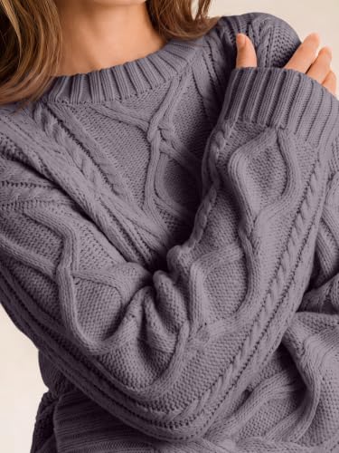 Image of Trendy Queen Women's Oversized Cable Knit Sweaters 2026 Fall Outfits | Quiet Luxury Style, Chunky Knit Texture, Winter Holiday Outfit, Easy Layering Piece, Fall Fashion Staple